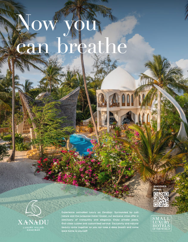 Advertisement for Xanadu Villas in a magazine as a mockup